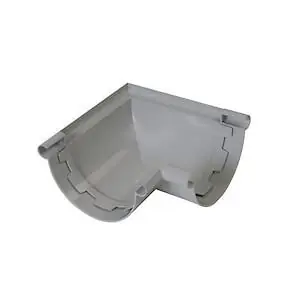 Promotion Angle de gouttière PVC Demi-ronde LG25 Gris 90° - 25cm NICOLL