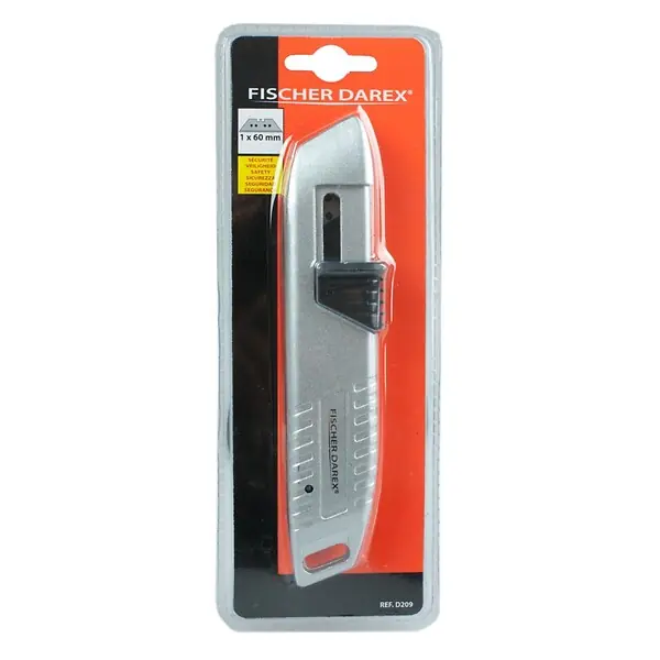 Cutter sécurité lame rétractable - Aluminium - Lame 60mm FISCHER DAREX Commander Vite