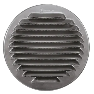 Expédié Aujourd'hui Grille d‘aération ronde à persienne en aluminium brut diamètre 120 mm AUTOGYRE