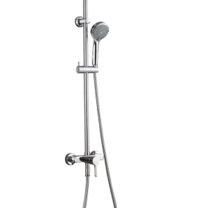 Colonne de douche ronde avec mitigeur mécanique chromée Petit Prix