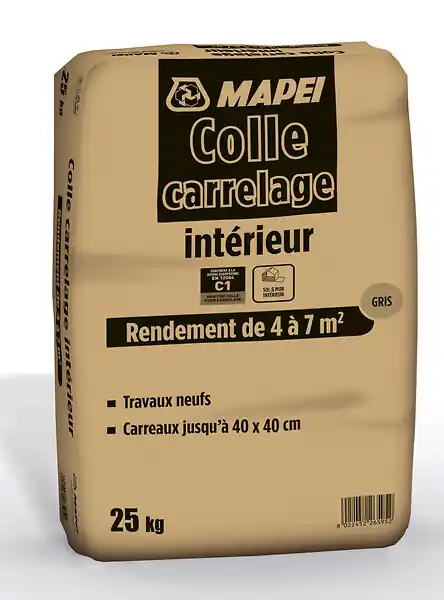 Nouveauté Colle carrelage intérieur - Gris - Sac de 25 kg MAPEI