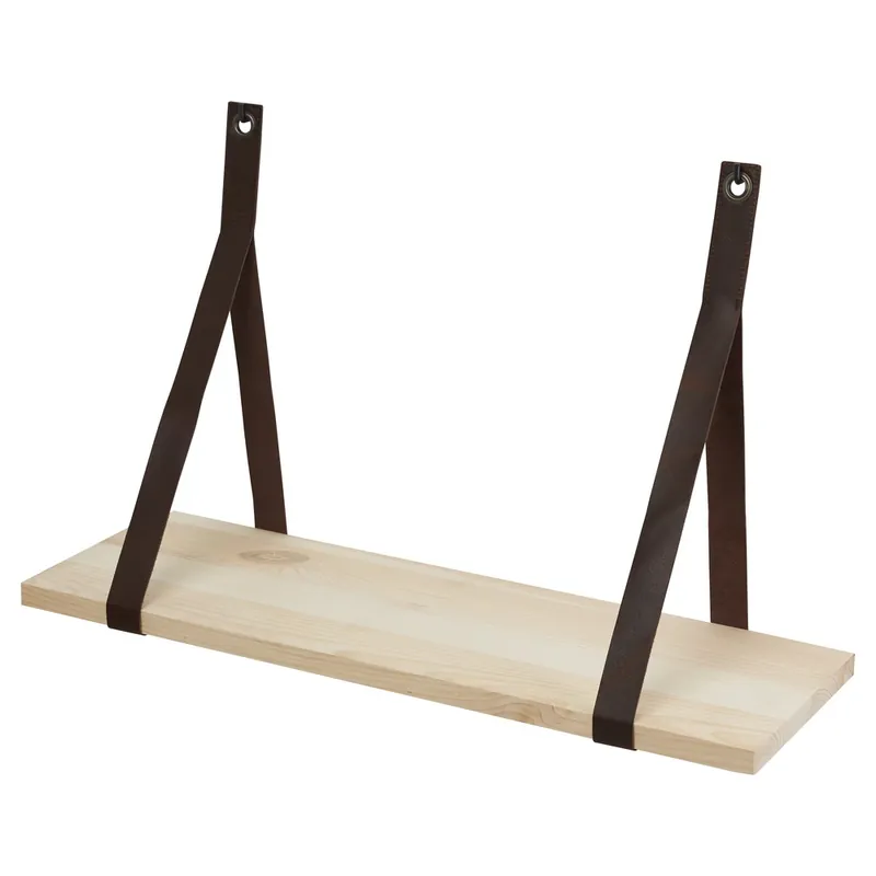Produit De Marque Etagère avec lanières en cuir marron DURALINE
