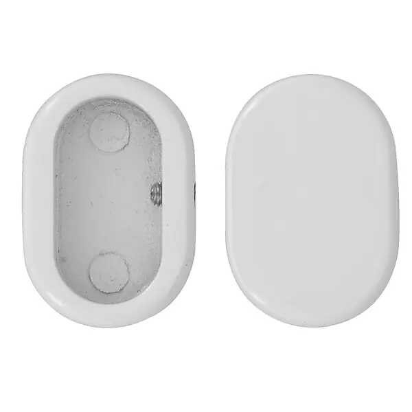 2 bouchons métal pour barre dressing ovale 30x15mm - Blanc MOBOIS Nouveauté