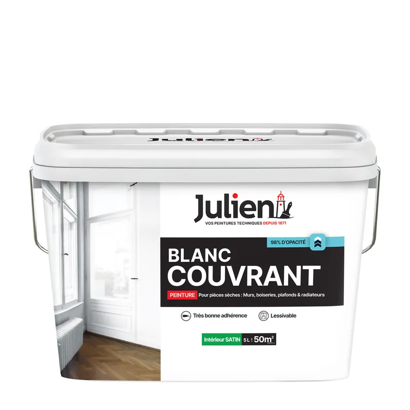 Commander Vite Peinture acrylique Couvrant blanc satin 5 l - JULIEN