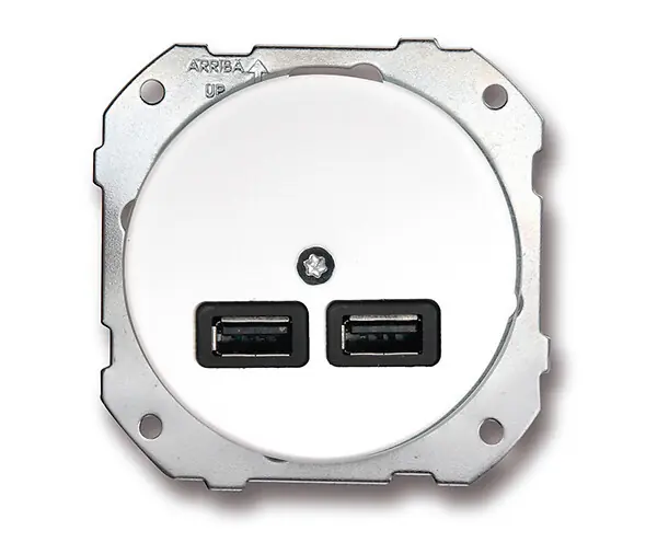 FONTINI Chargeur USB double porcelaine blanche DO LOW Affaire À Saisir