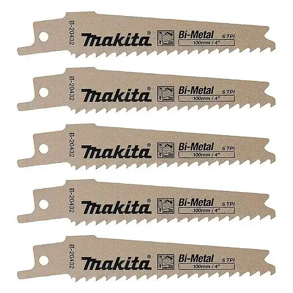 Lot de 5 Lames Bi-Métal MAKITA B-20432 pour bois avec clous (10 à 50 mm) Bon Marché