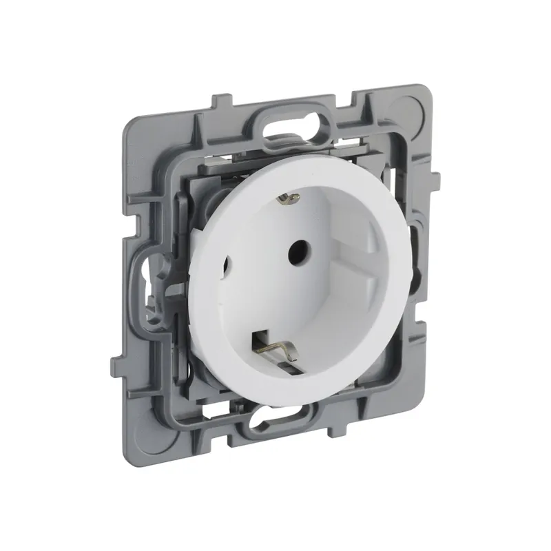 Prise schuko 2 pôles + terre blanc Casual Evo - DEBFLEX Usine Directe