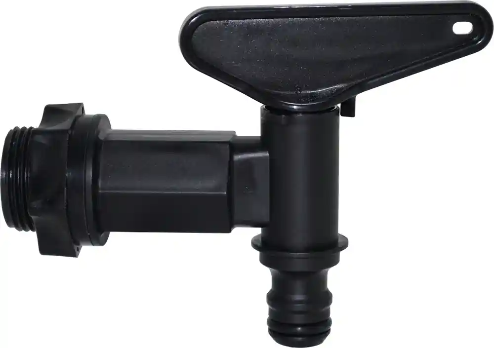 Prix Cassé Robinet de cuve en plastique PEHD noir avec nez rapide mâle 20x27mm - BOUTTE