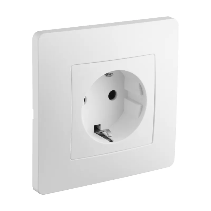 Prix Bas Prise schuko 2 pôles + terre blanc Caly - DEBFLEX