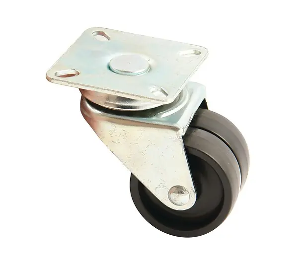Roue double galet 50mm platine carré pivotante - AVL - 590051A Acheter Direct
