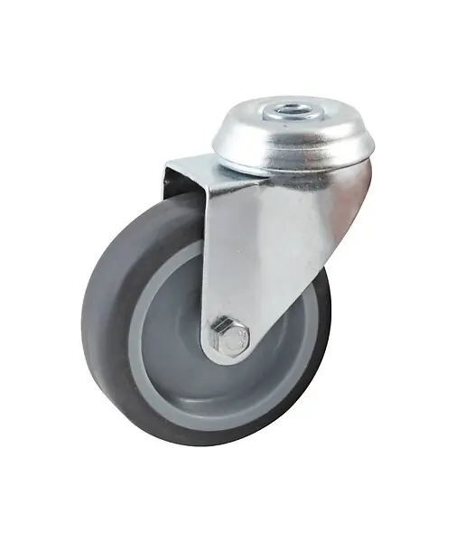 Roulette Å“il trou pivotant à frein diamètre 50mm en caoutchouc gris - AVL - 550950H Paiement Sécurisé