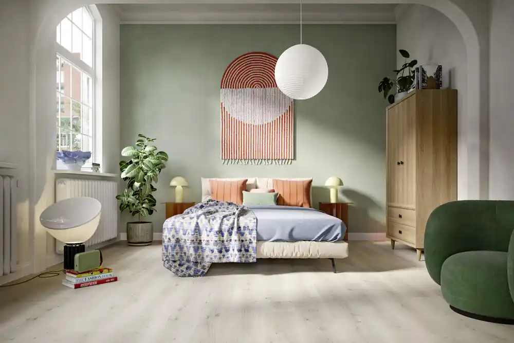 Dernière Chance Sol stratifié décor chêne PINOT blanc ép 8 mm 19,3 x 129,2 cm AC4 compatible pièce humide 1,99m²/pqt EGGER