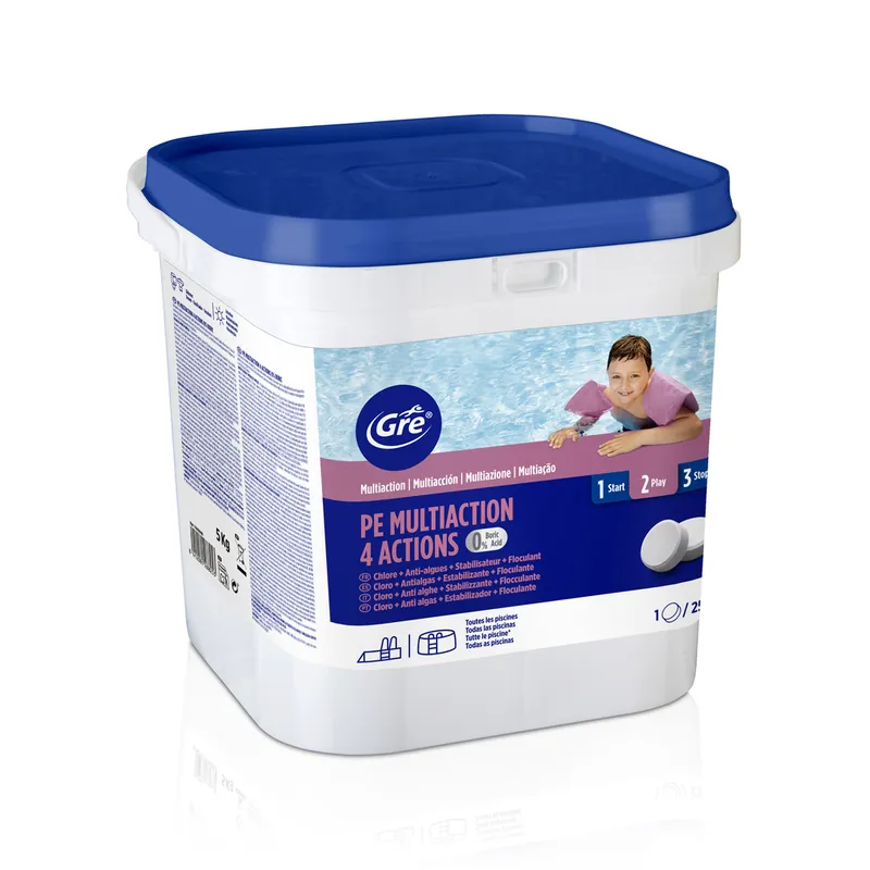Chlore piscine 4 actions seau de 5 kg GRE Meilleure Vente