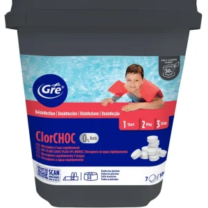 Acheter En Ligne Chlore choc piscine - galets 20 g seau de 5 kg GRE