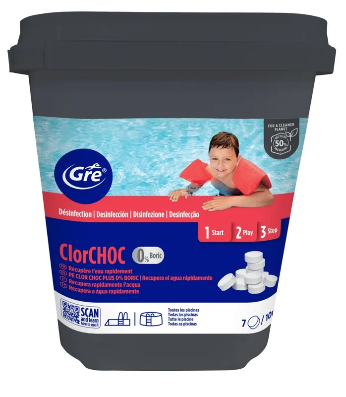Acheter En Ligne Chlore choc piscine - galets 20 g seau de 5 kg GRE