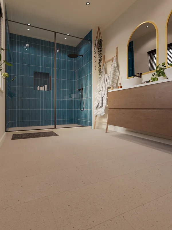 Dalle Pvc effet terrazzo beige ép 5mm 61 x 30,5 cm compatible pièce humide paquet de 2,232 m² LAMETT Paiement Sécurisé