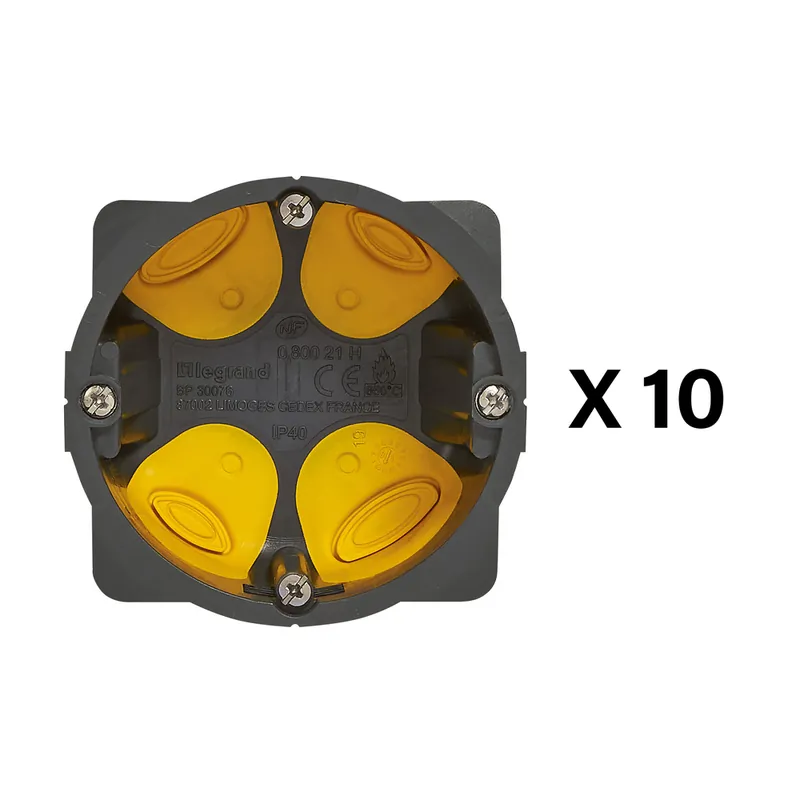 Super Prix Boîtes d‘encastrement étanche Ecobatibox 1 poste 67x40mm IP40 pour matériaux creux par 10 - LEGRAND