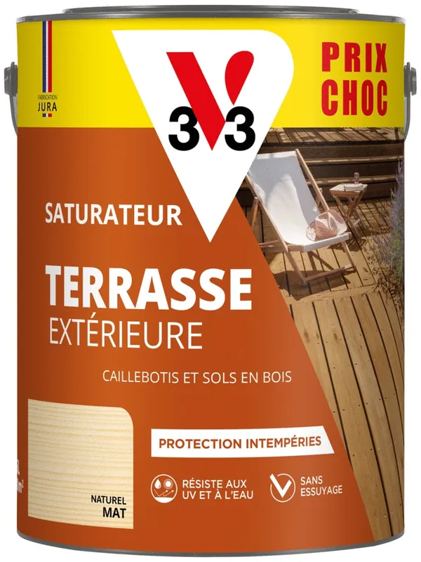 Saturateur pour terrasses naturel mat 5 L V33 Expédié Aujourd'hui
