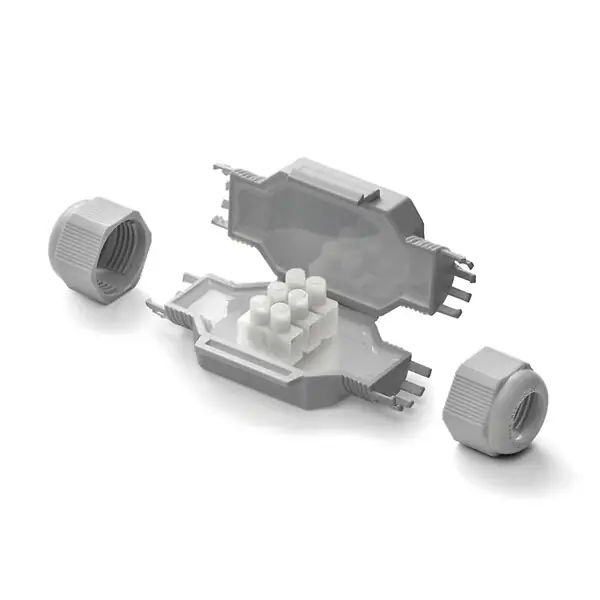 Nouveauté RAYTECH Boite étanche FRED forme L pour 3 câbles de 2,5 mm²