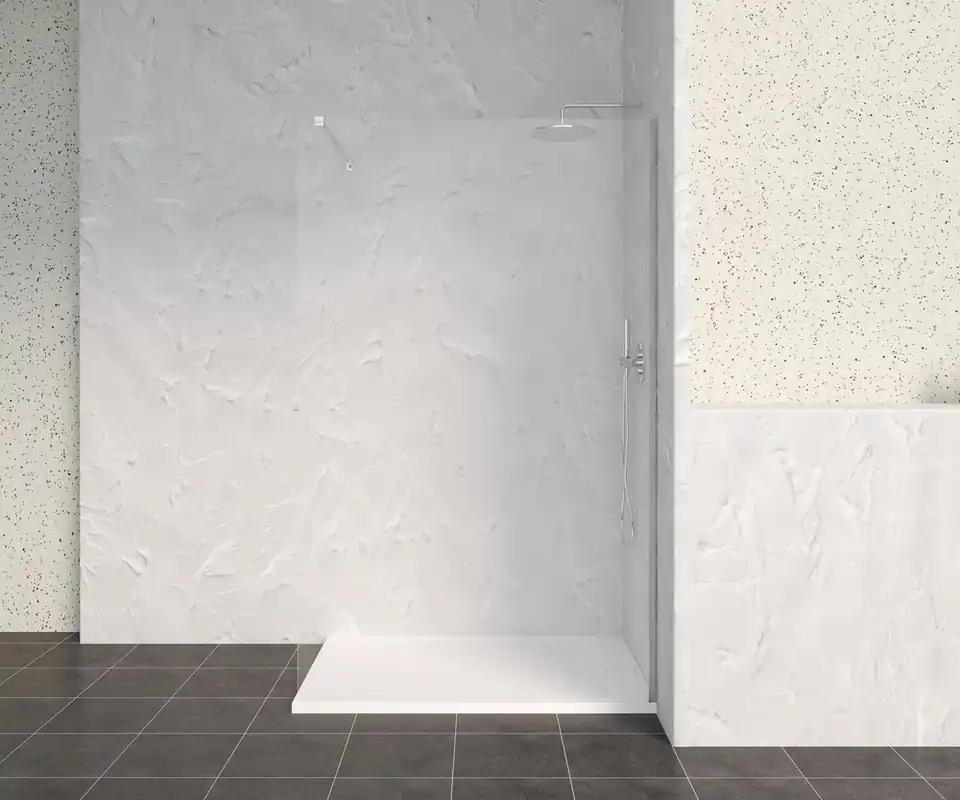 Authentique Paroi de douche à l‘italienne 100x200 cm profilé chrome verre transparent 8 mm Signature - OCEA