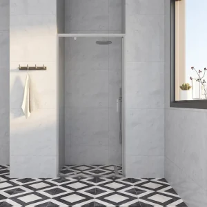Bon Plan Porte de douche pivotante 90x185 cm profilé chrome verre transparent 4 mm Primera - OCEA