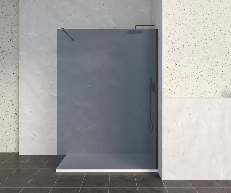 Paroi de douche à l‘italienne 140x200 cm profilé noir verre fumé 8 mm Signature - OCEA Promotion Saisonnière