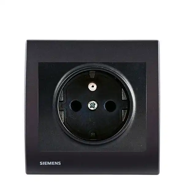 Bon Marché SIEMENS Prise 2P+T Anthracite Delta Iris + Plaque basic Anthracite