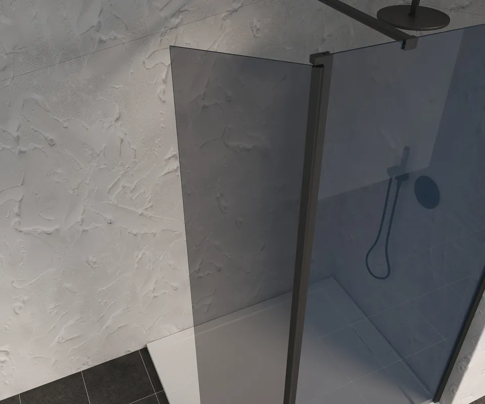 Déflecteur pivotant 40x200 cm profilé noir verre fumé 8 mm Signature - OCEA Must-Have