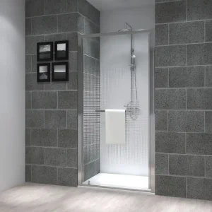Bon Marché Porte de douche pivotante 100x195 cm profilé chrome verre sérigraphié 6 mm Serenity - OCEA