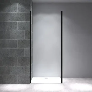 Commande En Gros Paroi de douche latérale fixe 80x195 cm profilé noir verre transparent 6 mm Serenity - OCEA