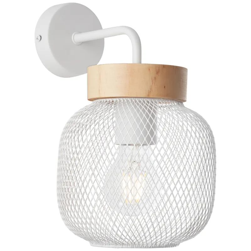 Applique murale GIADA E27 40W blanc et bois - BRILLIANT Prix Bas