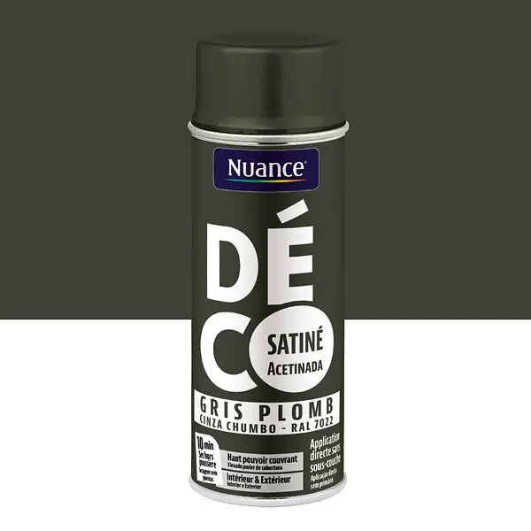 Offre Spéciale Peinture aerosol - Gris plomb - Satin - 400ml NUANCE