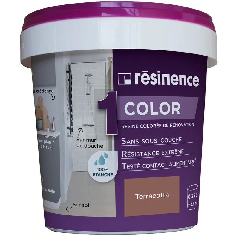 Résine colorée de rénovation terracotta 250 ml - RESINENCE Vente Directe