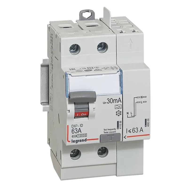Interrupteur différentiel 63A 2 pôles 30mA type A - LEGRAND Produit De Marque