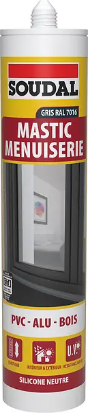 Satisfait Ou Remboursé Mastic silicone - Menuiserie - Gris RAL 7016 - 280ml SOUDAL