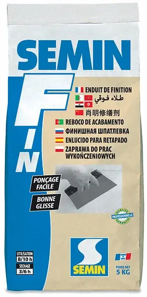 Seulement Aujourd'hui Enduit de finition intérieur - Fin - 5kg SEMIN