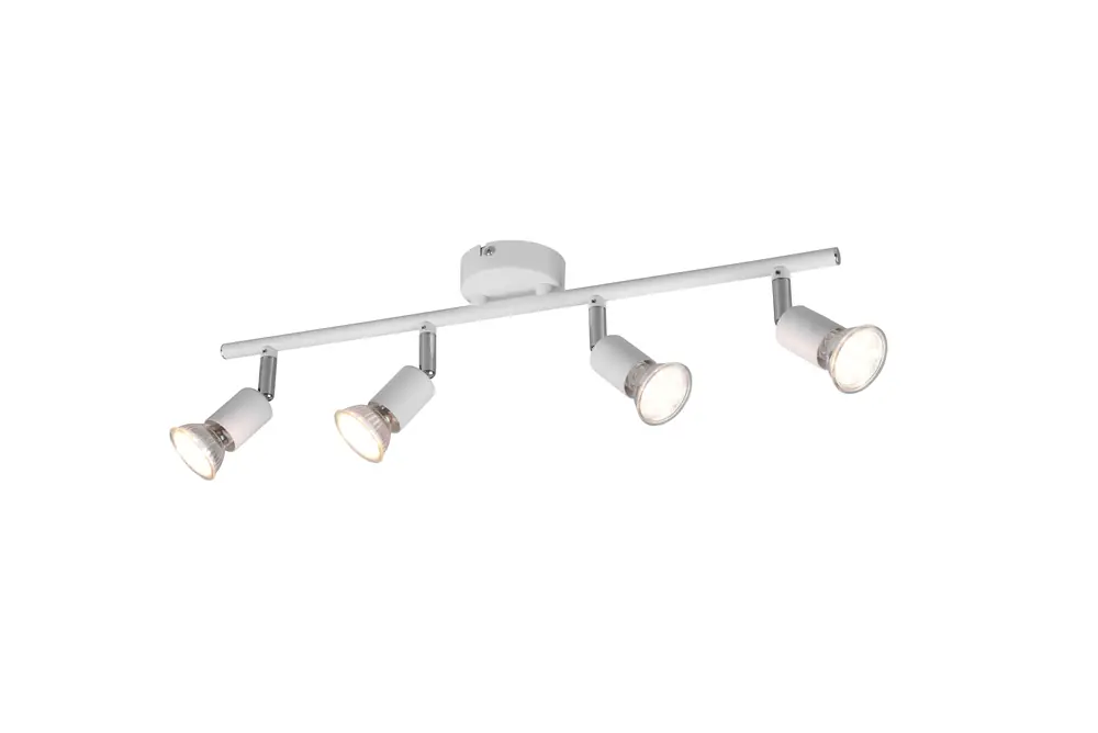 Authentique Réglette 4 spots GU10 Paris blanc 4x35W - REALITY