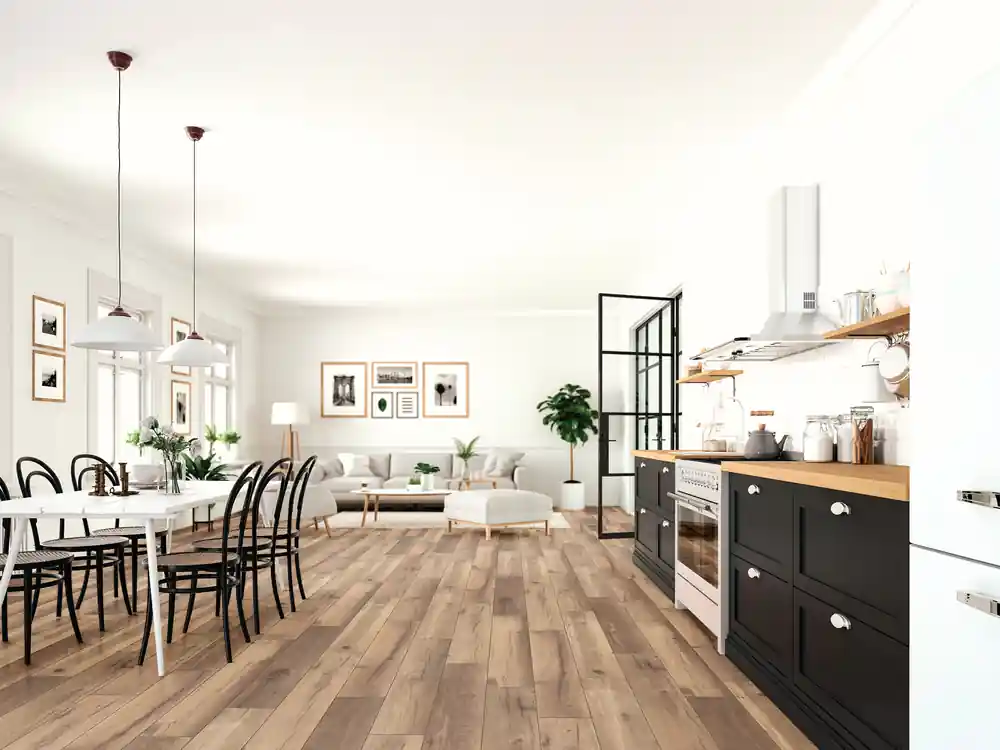 Sol stratifié décor bois chêne doré Toronto AQUAFIT ép 8 mm 19,5 x 128,8 cm AC5 2,26 m²/pqt AJ TIMBER Prix Réduit