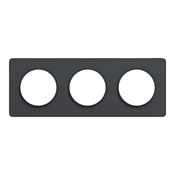 Seulement Aujourd'hui Plaque de finition Odace Touch anthracite 3 postes SCHNEIDER ELECTRIC