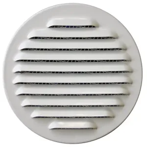 Grille ronde persiennes aluminium - Blanc - Diam.120mm AUTOGYRE Usine Directe