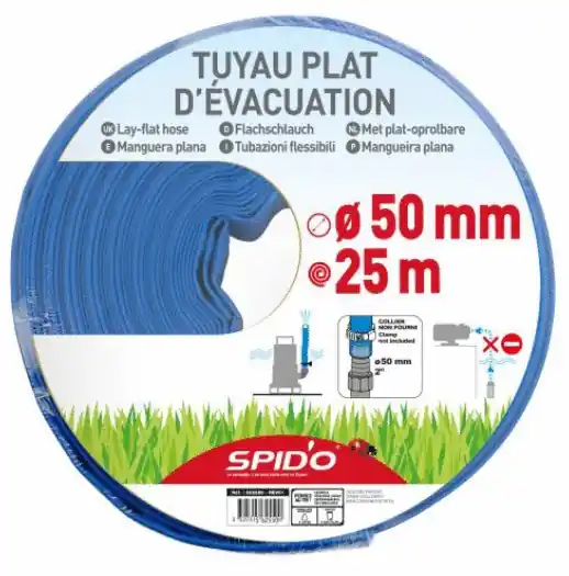 Jusqu'à Épuisement Des Stocks Tuyau plat recyclé 50 mm x 25 m SPID‘O