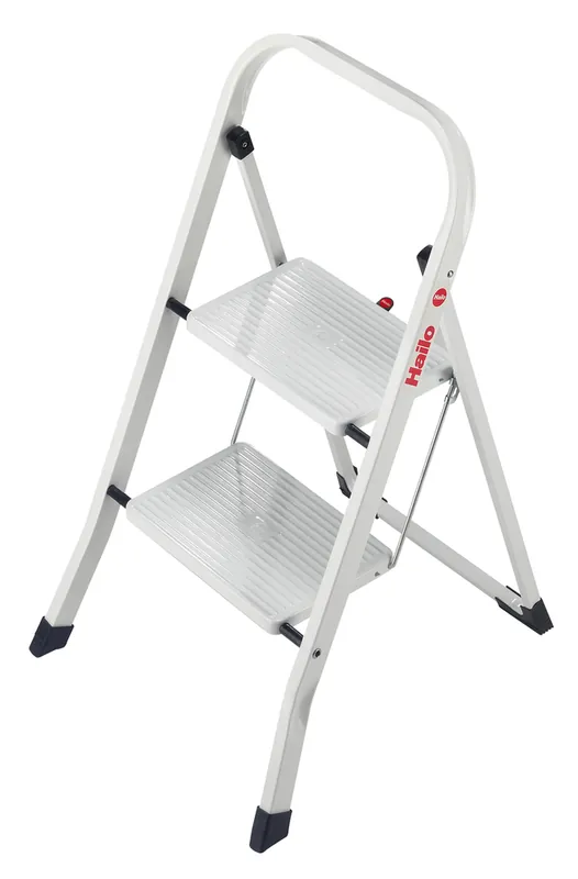 Marchepied acier K10 2 marches blanc HAILO Petit Prix