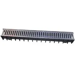 Dernière Chance Caniveau PP 10x10cm avec grille acier - L.100cm JARDIBRIC
