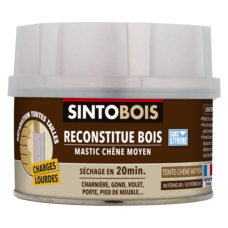Mastic reconstituant bois chêne moyen 550 gr SINTOBOIS Réduction