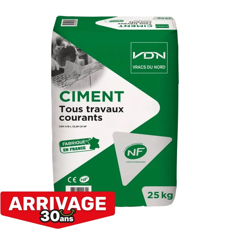 Achetez Aujourd'hui Ciment tous travaux courants NF 25 kg - EQIOM