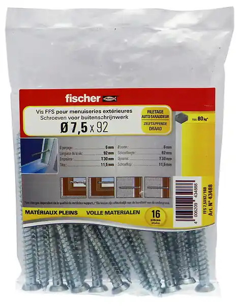 Usine Directe 16 Vis FFS - 7,5x92 FISCHER