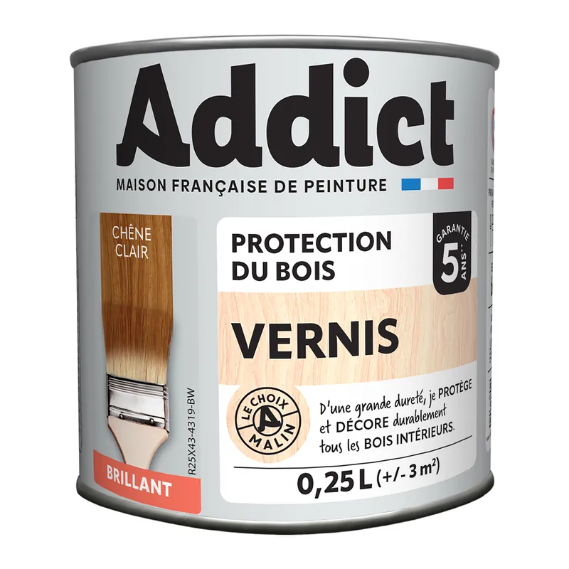 Remise Vernis bois brillant chêne clair 250 ml - ADDICT