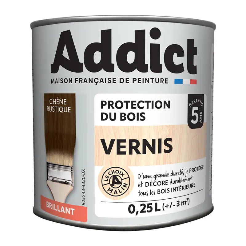 Vernis bois brillant chêne rustique 250 ml - ADDICT Prix Cassé