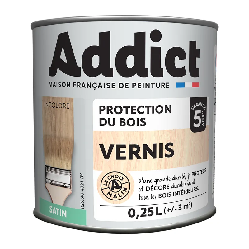 Vernis bois satin incolore 250 ml - ADDICT Super Prix