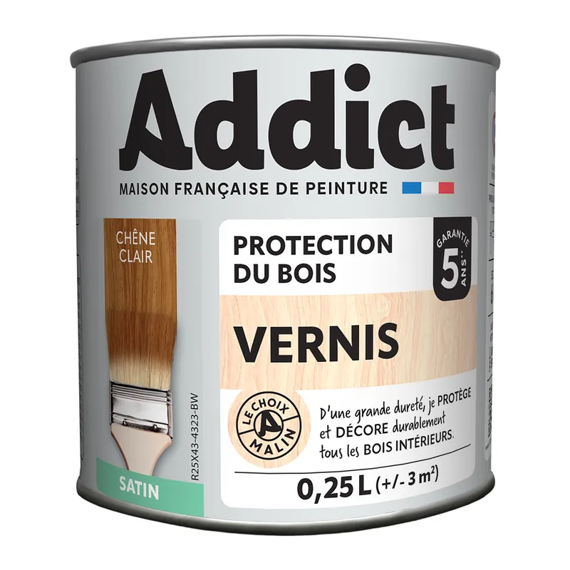 Meilleur Choix Vernis bois satin chêne clair 250 ml - ADDICT